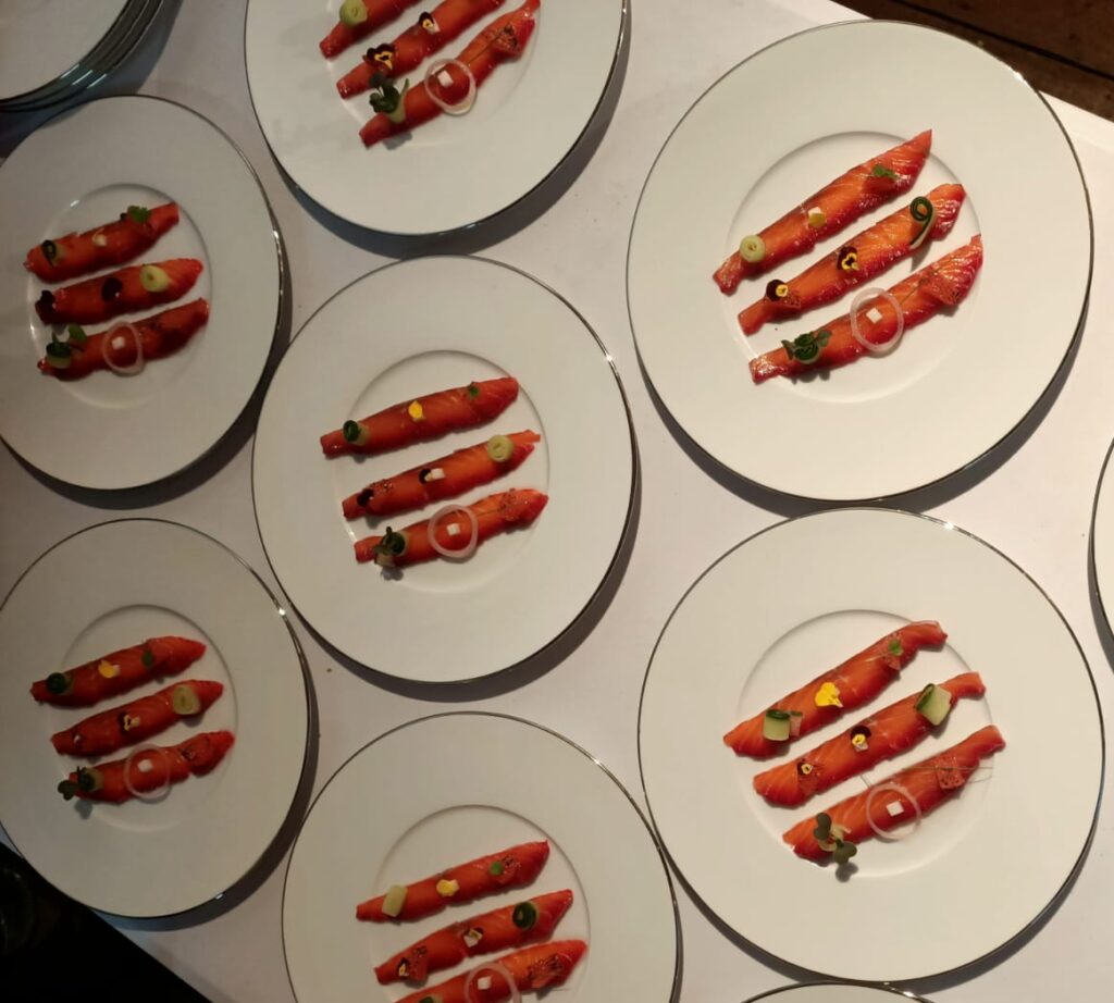 Dishes plated up